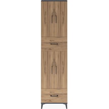 Arges Dolap 6 Raflı 2 Çekmeceli 4 Kapaklı 60x30x243 Antrasit-çam Antrasit