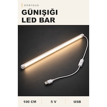 Onerous 100 Cm 5v Günışığı Led Bar, Anahtarlı, Usb, Yapışkanlı Sarı
