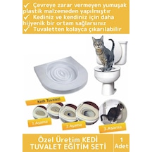 Wintoup Premium Kedi Klozet Alıştırma Kapağı Kum Kabı Wc Yavru Yetişkin Kedi Hijyenik Tuvalet Eğitim Seti