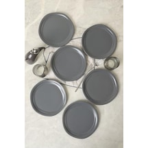 Mat Gri Bloom Pasta Tabağı 24 Cm 6 Adet 959 Açık