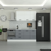 220 Cm Mutfak Dolabı Mdf Kapak Tezgah Dahil Yrkn220 98 Gri 220 Cm Mutfak Dolabı Mdf Kapak Tezgah Dahil Yrkn220 98 Gri