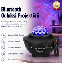 Starry Projektör Bluetooth Hoparlör Gece Lambası Rgb Led Işıklı Parti Hoparlörü Speaker-379