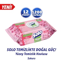 Solo Temizlikte Doğal Güç Sakura Yüzey Temizlik Havlusu 12'li 1200 Yaprak Beyaz