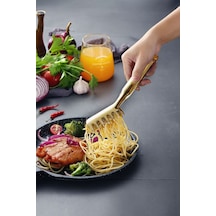 Çelik Gold Taraklı Mutfak Salata Makarna Spagetti Maşası Maşa Cin623sr Çelik Altın