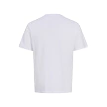 Jack & Jones Jorcatskılls Front Baskılı Erkek Tişört Bisiklet Yaka Kısa Kollu Beyaz