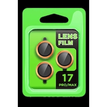 İphone 17 Pro Raze Metal Kamera Lens - Turuncu Diğer