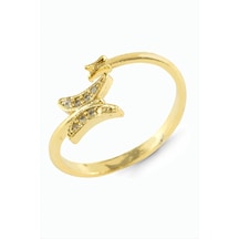 Kelebek Zirkon Taşlı Metal Yüzük Elk-bjtıeg Sarı 00448979