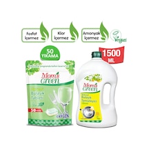 Mom's Green Ekolojik Bulaşık Makinesi Deterjanı 30 Tablet + Bitkisel Elde Bulaşık Temizleyici Limonlu 1500 ML