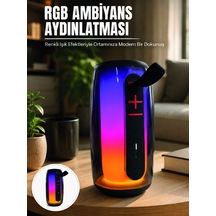 Bluetooth 5.3 Rgb Led Işıklı Taşınabilir Hoparlör Usb Tf Kart Aux Destekli - Lisinya