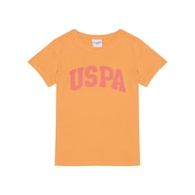 U.S. Polo Assn. Kız Çocuk Bisiklet Yaka Basic Tişört Turuncu
