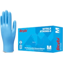Beybi İş Eldiveni - Muayene Mavi Nitril Pudrasız Strong-5 - 20 Mavi