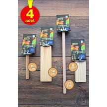 Venty 4'lü Pedikürlü Papağan Tünek Seti Muhabbet, Forpus, Sevda, Cennet - M112