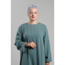 Hürrem Bone Gri Pratik Hazır Geçmeli Fiyonklu Bone Sandy Çift Taraflı Çapraz 3007b 15 Gri