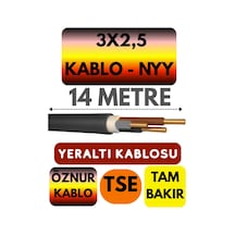 Öznur 3x2,5 Nyy Yeraltı Kablosu, 14 Metre Standart