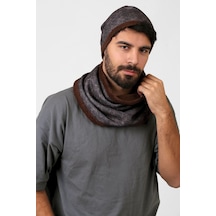 Kahve Erkek Bere Ve Boyunluk 2li Set Takım Scot Bb-107