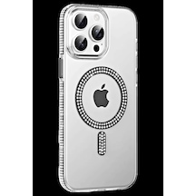 İphone 15 Pro Move Taşlı Magsafe Kapak - Siyah
