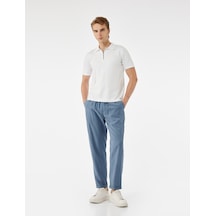 Koton Viskon Cep Detaylı Rayon Tapered Beli Bağcıklı Pantolon Mavi 5sam40010hw Mavi