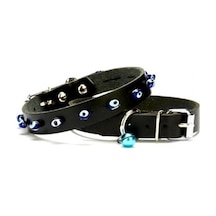 Nazar Boncuklu Kedi Ve Köpek Tasması 1x14-18 Cm Siyah Xsmall