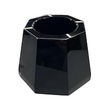 Kristal Diş Fırçalığı Siyah Renk 88x120x120 Mm Açık Ahşap