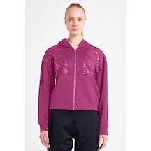 Lescon Kadın Fermuarlı Kapüşonlu Sweatshirt 25n-2125 Mor