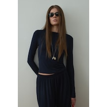Suud Collection Lacivert Kate Slim Tişört