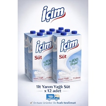 1lt Yarım Yağlı Süt 12li
