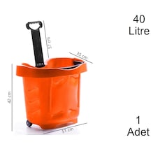 40 Litre 2 Tekerlekli Plastik Alışveriş El Sepeti Turuncu 1 Adet / En:51 Boy:35 Yükseklik:42 Cm