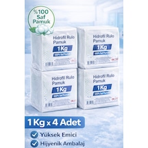 Hidrofil Rulo Pamuk 1 Kg X 4 Adet Saf Pamuk Yüksek Emici Medikal Ve Kozmetik Kullanım