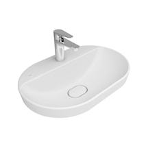 Kale Zero 2.0 60x40 Cm Mat Beyaz Yarı Gömme Oval Lavabo