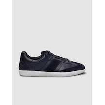 Cabani %100 Hakiki Deri Lacivert Bağcıklı Erkek Sneaker Lacivert