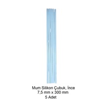 Silikon Mum Çubuk, İnce 7,5 X 300 Mm 5 Adet