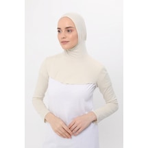 Altobeh Boyunluklu Boneli Uzun Kolluk Krem Çok Renkli