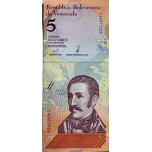 Venezuela 2018 Yılı 5 Bolivares Kağıt Para Çil Unc Koleksiyon Para