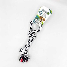 Eurodog - 893 - Diş İpi Halka Çift Düğüm Siyah Beyaz - Edntrend - 30 Cm