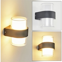 10 Watt Günışığı Ledli Dış Mekan, Bahçe, Balkon, Teras, Kamelya, Veranda Apliği, Dekoratif Led Aplik Siyah