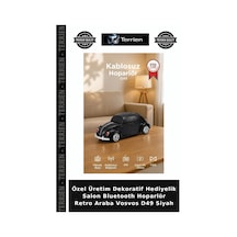 Özel Üretim Dekoratif Hediyelik Salon Bluetooth Hoparlör Retro Araba Vosvos D49 Siyah