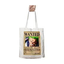 Art Hediye Wanted Roronoa Zoro B Anime İki Tarafı Kalıcı Baskılı Yıkanabilir Okul Plaj Omuz Bez Çantası Çok Renkli