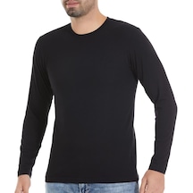 3 Adet Yıldız Erkek Likralı Uzun Kollu T-shirt Fanila Siyah 86 001