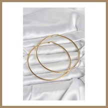Bezos 316l Çelik Gold Renk 80 Mm Kadın Halka Küpe 22
