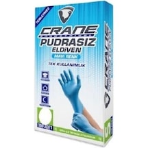 Crane Pudrasız Polietilen Eldiven Mavi Large 100'lü Paket