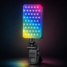 Mini Led Fill Light, Rgb Kamera Ve Telefon Video Işığı, 129 Led, 6w, 3000mah, 2800-9000k, Crı 95,%0-100 Parlaklık, Usb-c, 1/4 Vida, 360 Açı, Sos, Beyaz Sıcak Soğuk Işık Xk-fl01