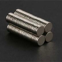 50 Adet Çap 6mm X Kalınlık 1mm Yuvarlak Süper Güçlü Neodyum Mıknatıs
