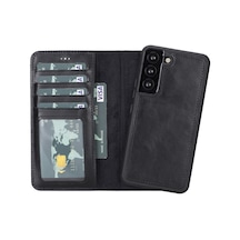 Samsung Galaxy S22 Uyumlu Deri Cüzdanlı Kılıf MWWN RST1 Siyah