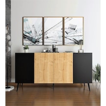 Floradesign Saphire Konsol / Konsol / Çok Amaçlı Dolap 160 Cm Meşe-siyah