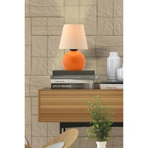 Modern Tasarım Cotto Abajur Krem Şapka Parlak Turuncu Gövde Turuncu