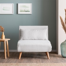 Folde 80 Tekli Yataklı Katlanır Koltuk Teddy Beyaz Beyaz