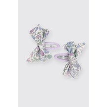 Panço Liberty Kumaş Çiçekli Kız Çocuk Toka Seti Mor 5612GK09009