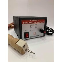 Ka Power 926 Ahşap Dekorasyon Havyası Metal Kutulu Ahşap Saplı Ağaç Yakma Havyası