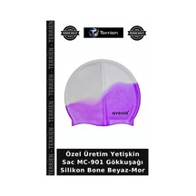 Özel Üretim Yetişkin Sac Mc-901 Gökkuşağı Silikon Bone Beyaz-mor Çok Renkli