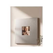 Dizör Kare Duvar Çerçevesi 25x25 304 Paslanmaz Çelik, Fırçalı, Tek Orta Pencereli Kare Fotoğraf Çerçevesi